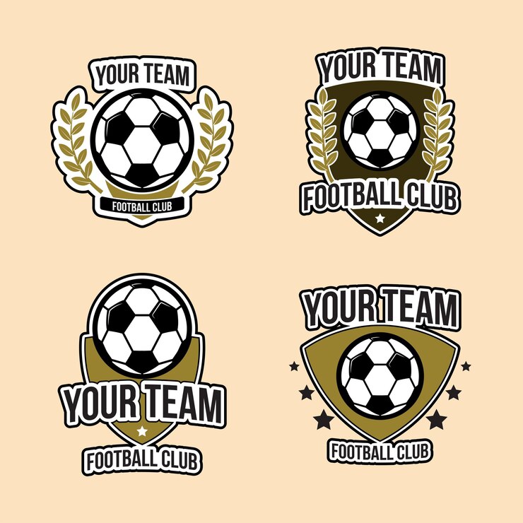 Emblème de football de l'équipe de football et modèle de logo de crête