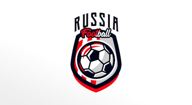 Emblème D'insigne De Logo Coloré Pour La Coupe Du Monde En 2018 En Russie Un Ballon De Football à L'arrière-plan Du Bouclier Un Tournoi D'équipes Nationales Illustration Vectorielle