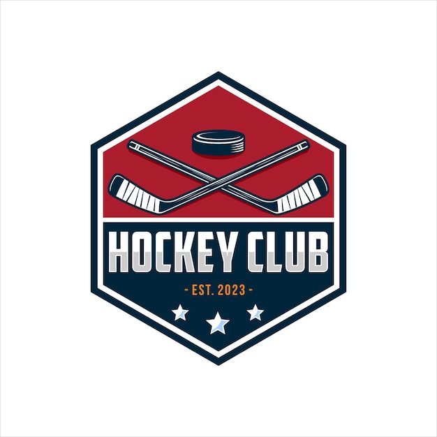 Vecteur emblème d'insigne de logo de hockey illustration vectorielle d'étiquette de sport pour un club de hockey