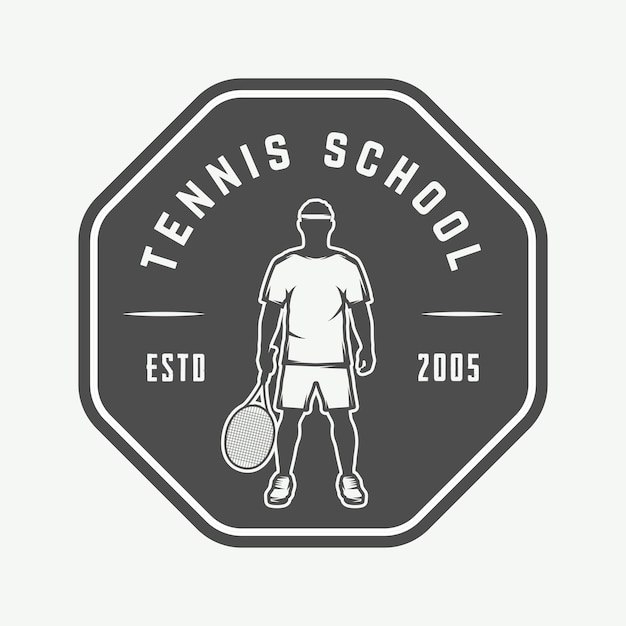 Emblème d'insigne de logo de tennis vintage et bien plus encore Illustration vectorielle