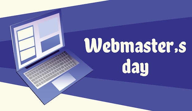 Emblème de la journée mondiale des webmasters isolé illustration vectorielle sur fond blanc