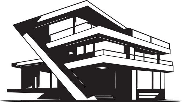 Vecteur emblème de logement urbain propriété moderne conception vectorielle icône d'habitation futuriste marque propriété résidentielle
