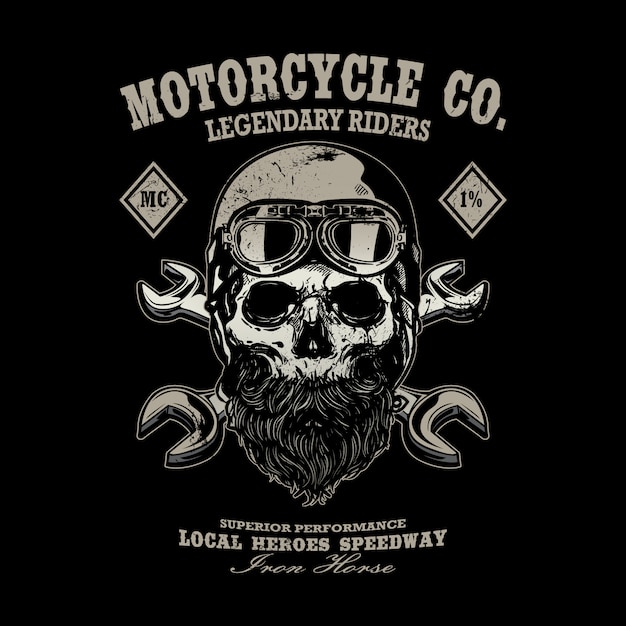 Emblème de logo de moto Vintage T-shirt Design