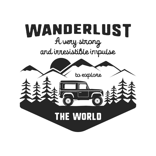 Emblème De Logo Wanderlust Isolé