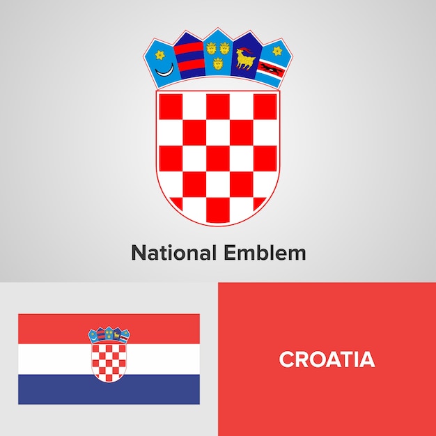 Emblème National De La Croatie Et Drapeau