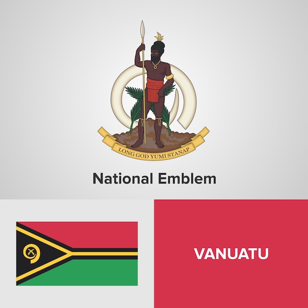 Emblème National De Vanuatu Et Drapeau