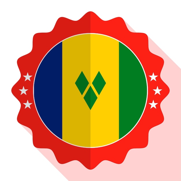 Vecteur l'emblème de qualité de vincent et des grenadines est un bouton d'étiquette.