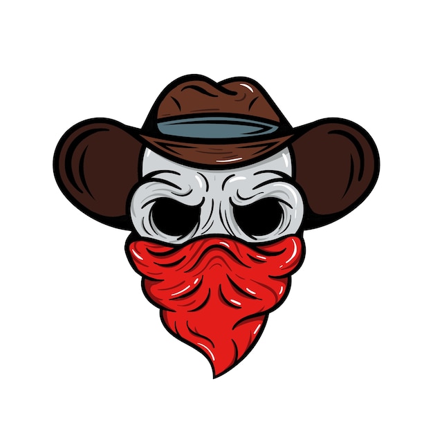 Emblème De Sport De Logo De Cowboy De Crâne