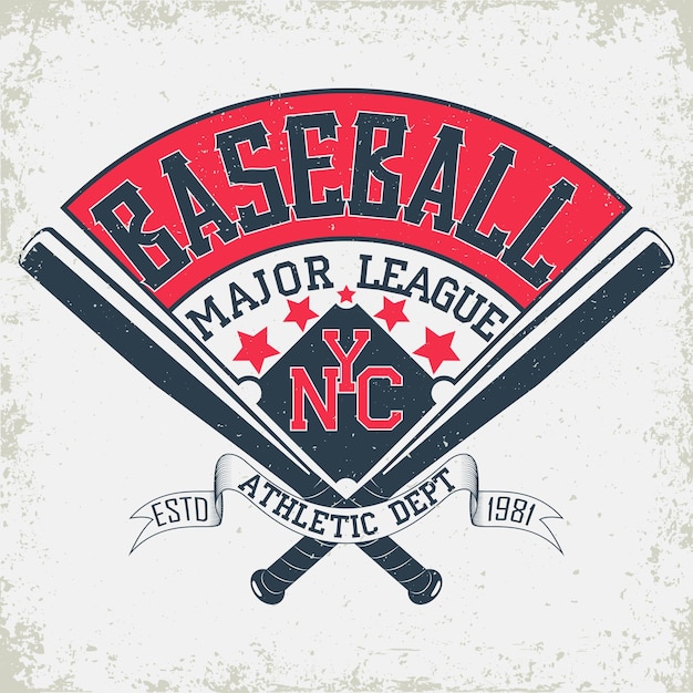 Emblème De Typographie De Baseball, Logo De Sport