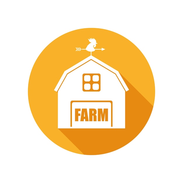 Emblème de vecteur avec maison de ferme