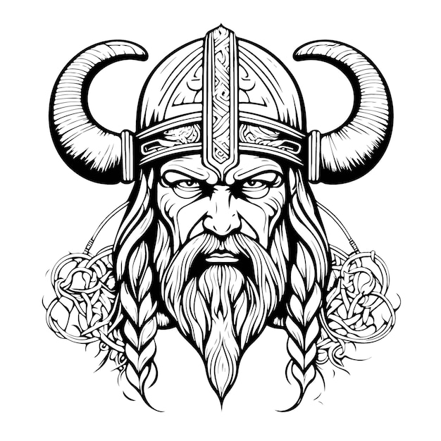 Vecteur emblème viking à couper le souffle et charmant vecteur