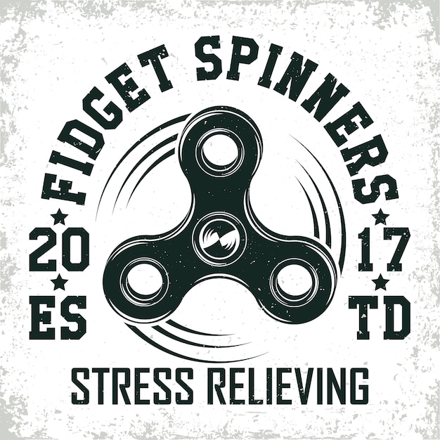 Emblème vintage de la boutique fidget spinner
