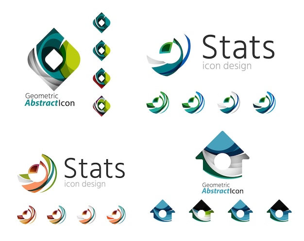 Emblèmes Commerciaux De Formes Géométriques Abstraites Universelles