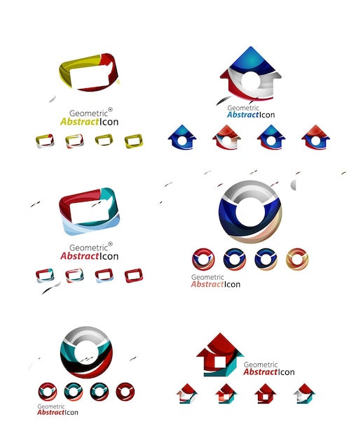 Vecteur emblèmes commerciaux de formes géométriques abstraites universelles
