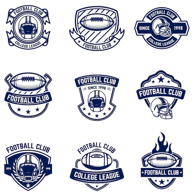 Vecteur emblèmes du football américain. élément pour logo, étiquette, signe. image