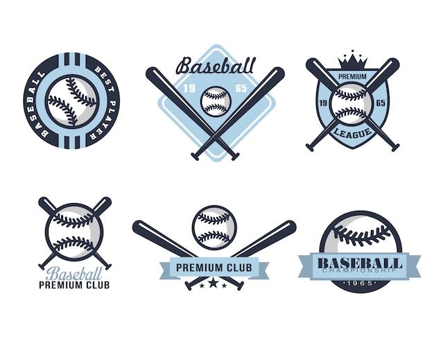 Vecteur emblèmes ou insignes de baseball avec différents modèles