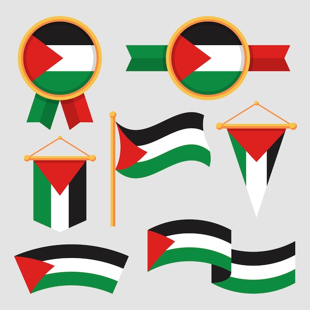 Emblèmes Nationaux De Palestine Design Plat