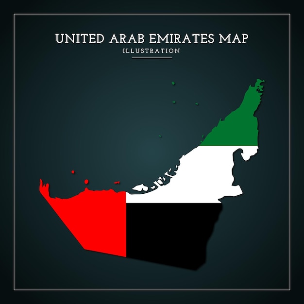 Émirats Arabes Unis Carte Drapeau Illustration Vectorielle