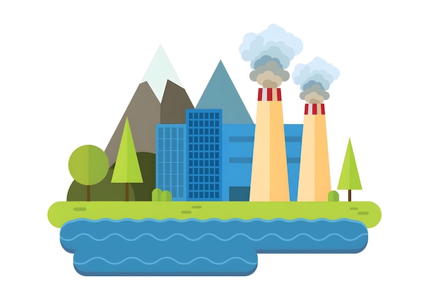 Emission de smog dans l'environnement par les usines