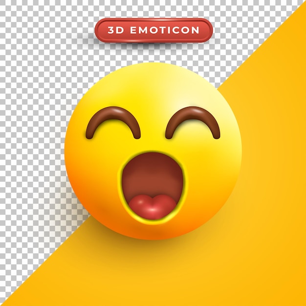 Emoji 3d Avec Les Yeux Fermés Et La Bouche Ouverte