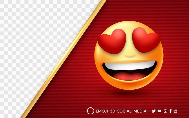 Emoji Avec Amour Rouge Et Un Sourire Joyeux