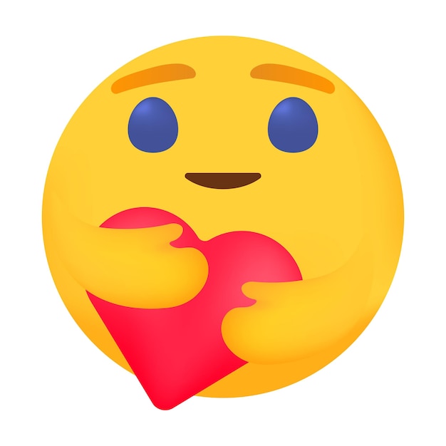 Vecteur emoji avec un cœur dans sa main belle émoticône avec un sourire radieux icône emoji de l'application facebook