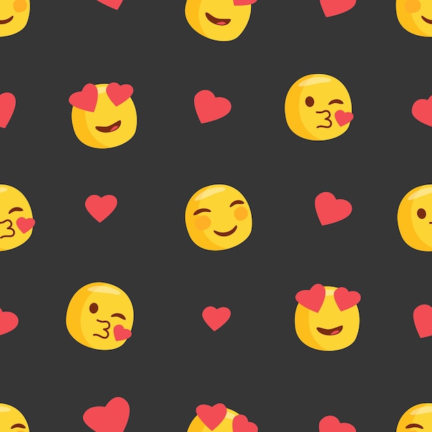 Emoji Dans Le Motif De L'amour