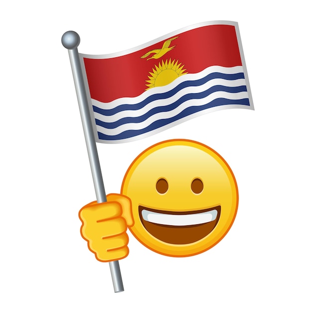Vecteur emoji avec le drapeau de kiribati grande taille de sourire emoji jaune