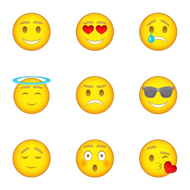 Emoji Icons Set, Style De Bande Dessinée