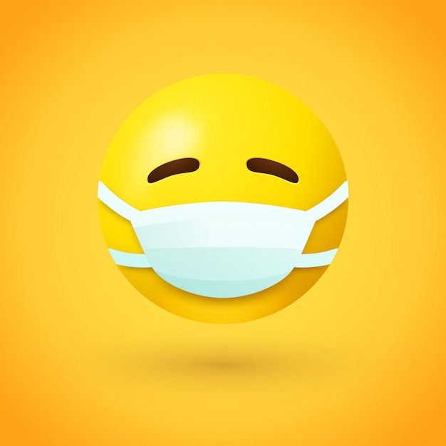 Vecteur emoji avec masque buccal