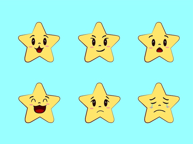 Emoji mignon et drôle étoiles jaunes