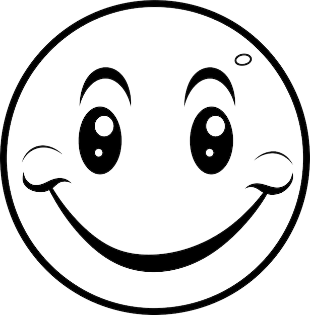 Des emoji mignons en noir et blanc à colorier