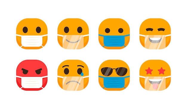 Emoji Plat Avec Masque Facial