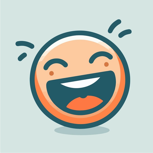 Emoji tête ronde mignon vecteur riant joyeusement