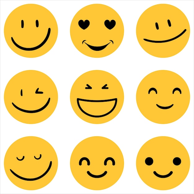 Vecteur emoji visage heureux