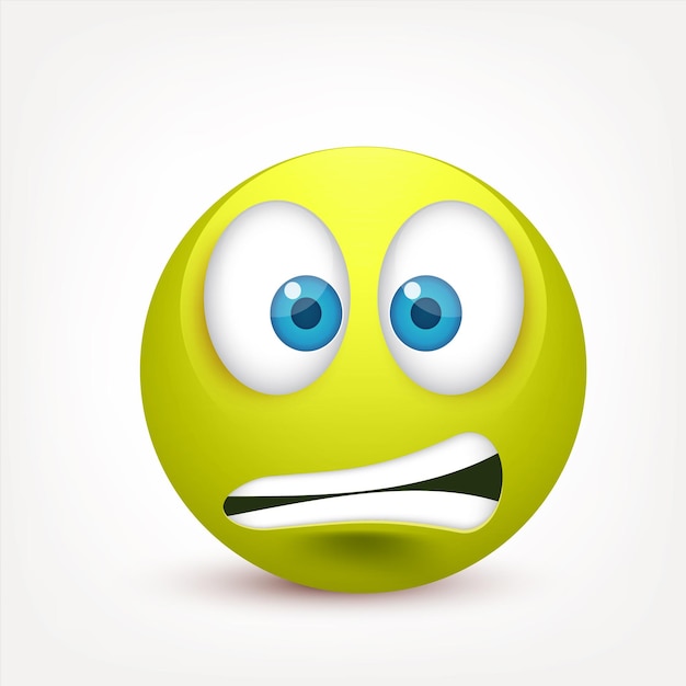 Emoji visage vert avec des émotions emoji réaliste triste ou heureux émoticone d'humeur personnage de dessin animé