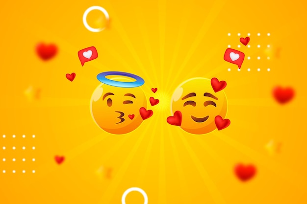 Vecteur emojis d'amour mignons de la saint-valentin