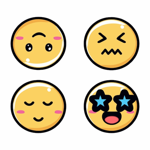Émojis mignons et différents sur Internet Emoticon