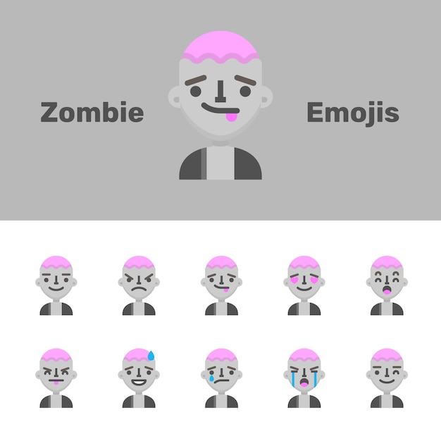 Vecteur emojis zombie halloween