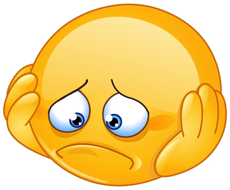 Vecteur un emoticon déprimé
