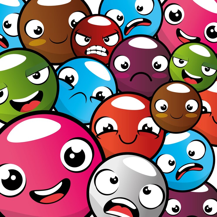 Vecteur émoticône emoji sans soudure de fond