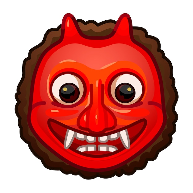 Vecteur Émoticône de qualité supérieure émoticône du diable rouge visage emoji émoticône namahage élément populaire