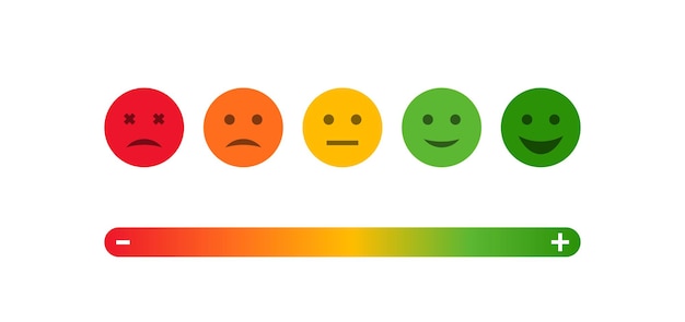 Emoticones en colère et drôles illustration vectorielle gradation des émotions illustration plate dessin animé