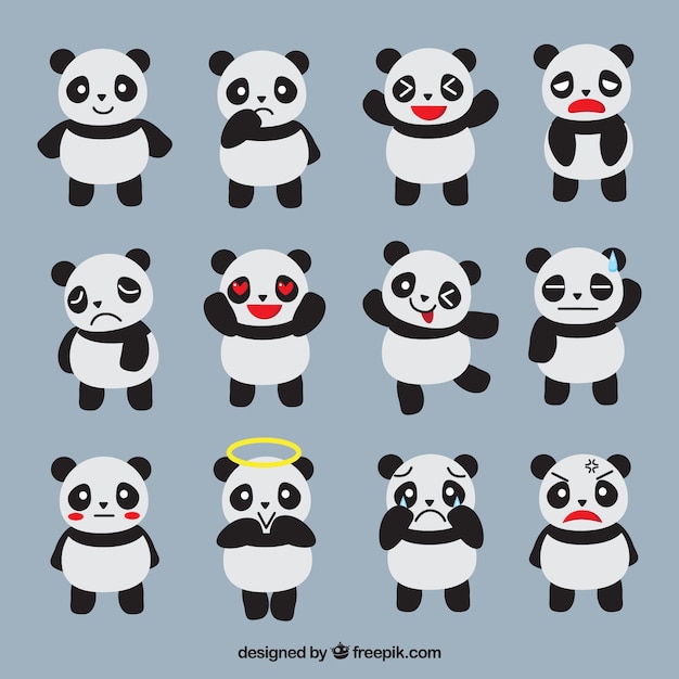 émoticônes fantastiques de panda