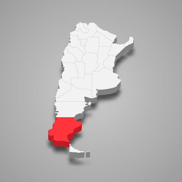 Emplacement De La Région De Santa Cruz Dans La Carte 3d De L'argentine