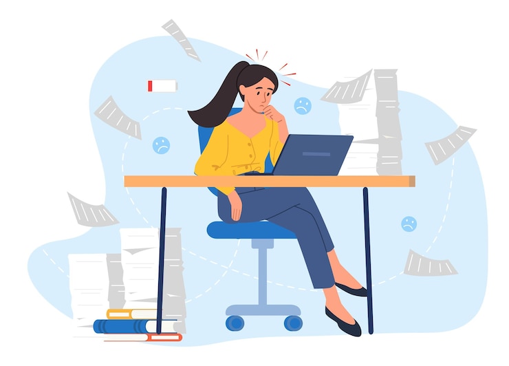 Vecteur employé d'entreprise surmené