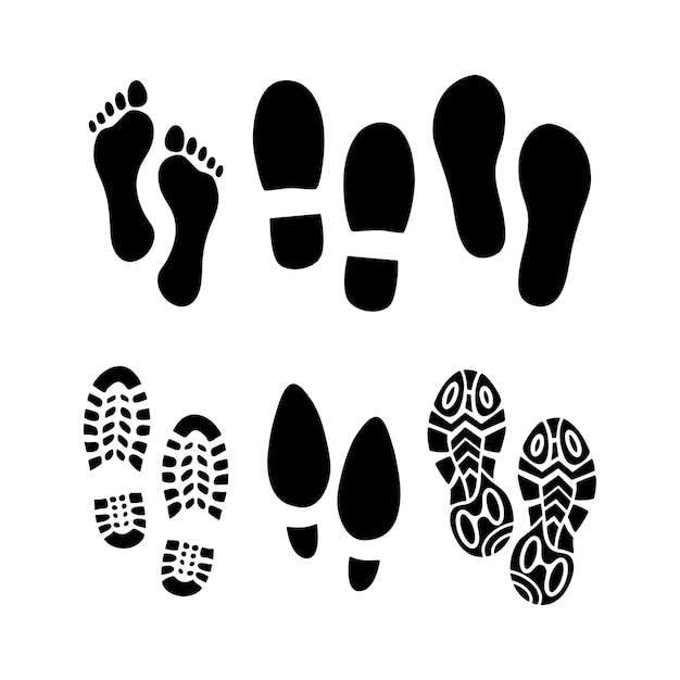 Des empreintes de chaussures humaines.