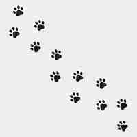 Vecteur empreintes de pieds pour animaux de compagnie chien ou chat empreintes d'animaux de compagnie patron de patte pièce de chiot silhouette noire forme patte pri