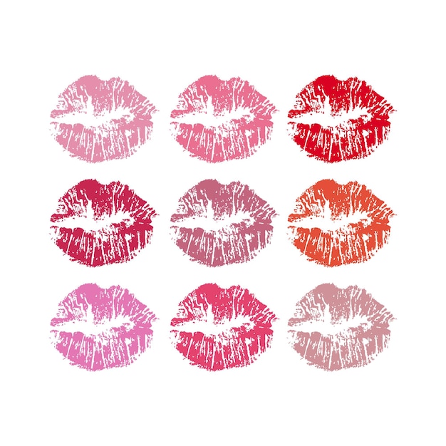 Empreintes De Texture De Rouge à Lèvres