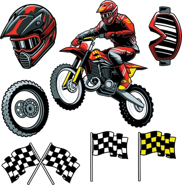 Vecteur enduro motocross